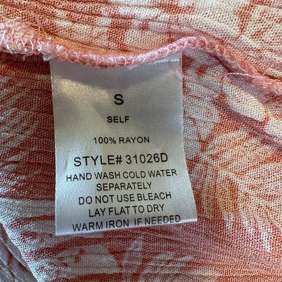 Kai Aloha Ocean Love Womens Peach Pink Floral Spaghetti Strap Mini Dress Size S - Picture 6 of 7